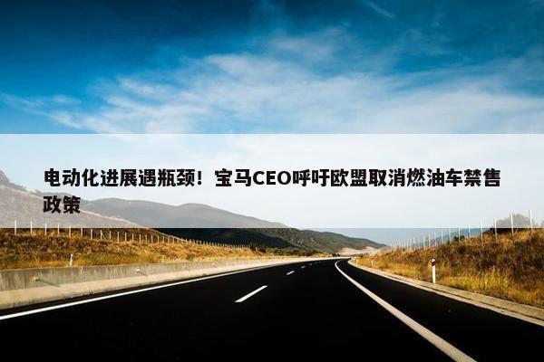 电动化进展遇瓶颈！宝马CEO呼吁欧盟取消燃油车禁售政策