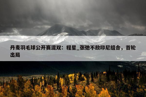 丹麦羽毛球公开赛混双：程星_张弛不敌印尼组合，首轮出局