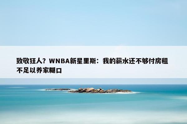 致敬狂人？WNBA新星里斯：我的薪水还不够付房租 不足以养家糊口