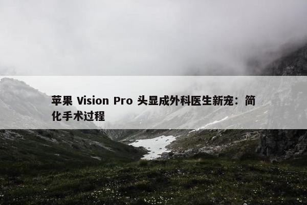 苹果 Vision Pro 头显成外科医生新宠：简化手术过程