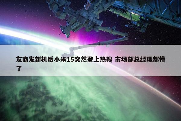 友商发新机后小米15突然登上热搜 市场部总经理都懵了