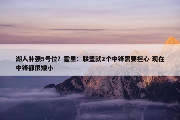 湖人补强5号位？霍里：联盟就2个中锋需要担心 现在中锋都很矮小