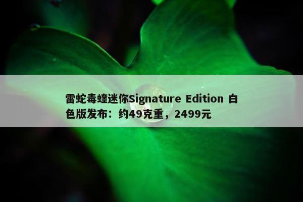 雷蛇毒蝰迷你Signature Edition 白色版发布：约49克重，2499元