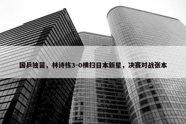 国乒独苗，林诗栋3-0横扫日本新星，决赛对战张本