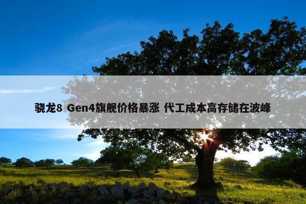 骁龙8 Gen4旗舰价格暴涨 代工成本高存储在波峰