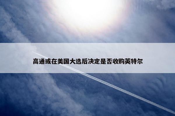 高通或在美国大选后决定是否收购英特尔