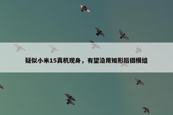 疑似小米15真机现身，有望沿用矩形后摄模组