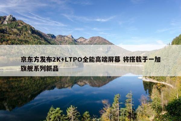 京东方发布2K+LTPO全能高端屏幕 将搭载于一加旗舰系列新品