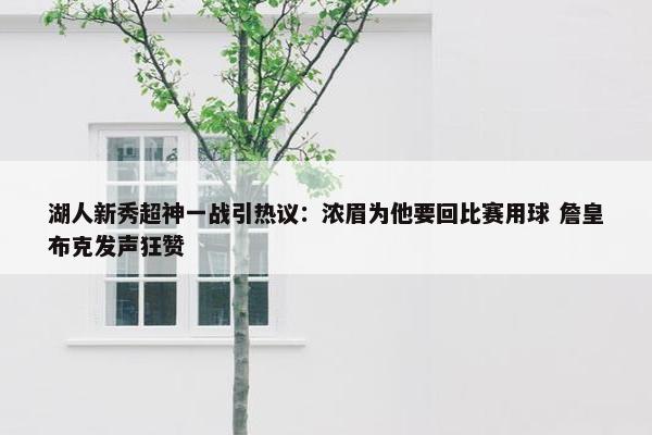 湖人新秀超神一战引热议：浓眉为他要回比赛用球 詹皇布克发声狂赞