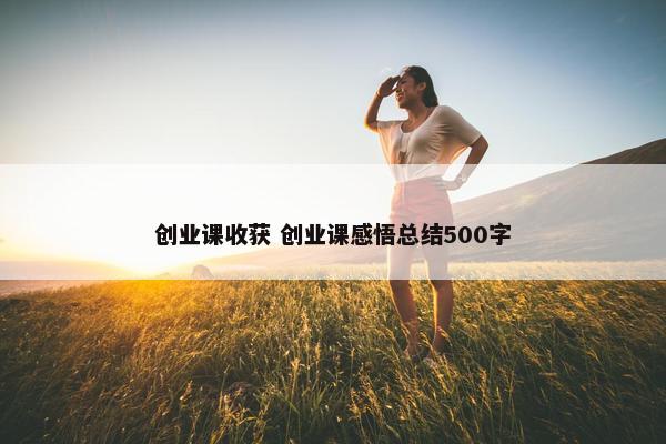 创业课收获 创业课感悟总结500字