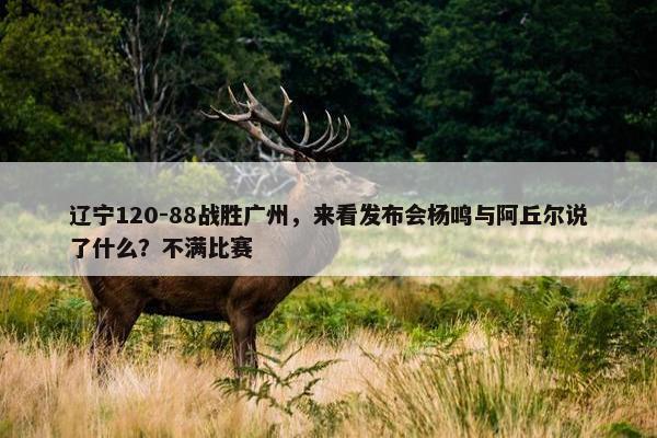 辽宁120-88战胜广州，来看发布会杨鸣与阿丘尔说了什么？不满比赛