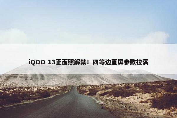 iQOO 13正面照解禁！四等边直屏参数拉满