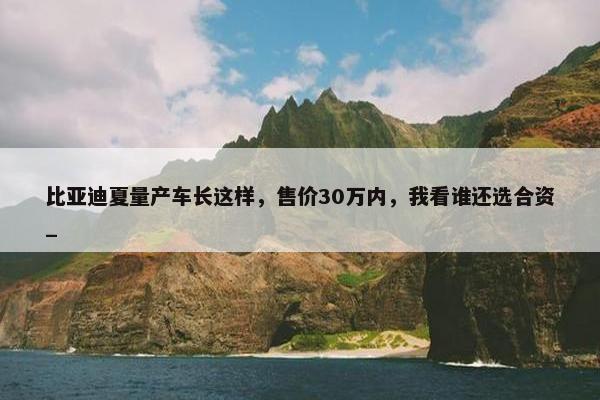 比亚迪夏量产车长这样，售价30万内，我看谁还选合资_