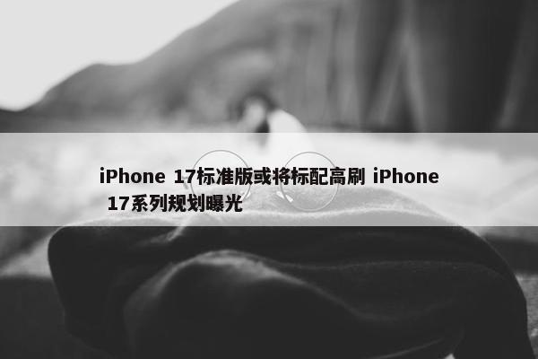 iPhone 17标准版或将标配高刷 iPhone 17系列规划曝光