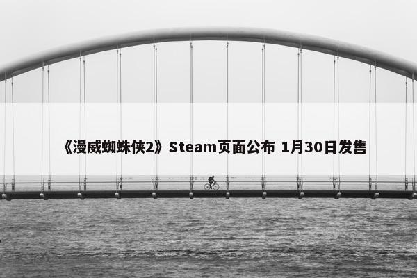 《漫威蜘蛛侠2》Steam页面公布 1月30日发售