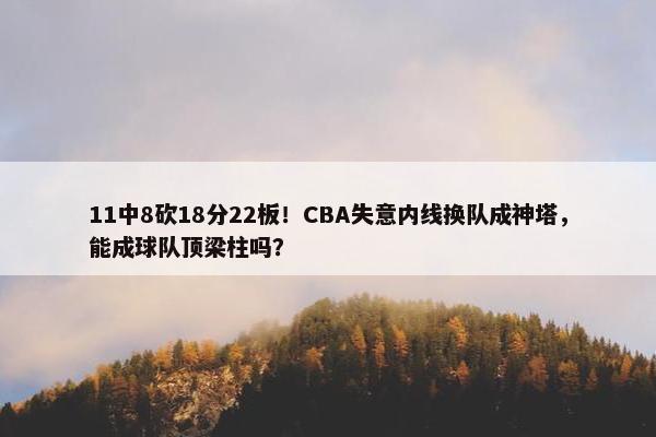 11中8砍18分22板！CBA失意内线换队成神塔，能成球队顶梁柱吗？