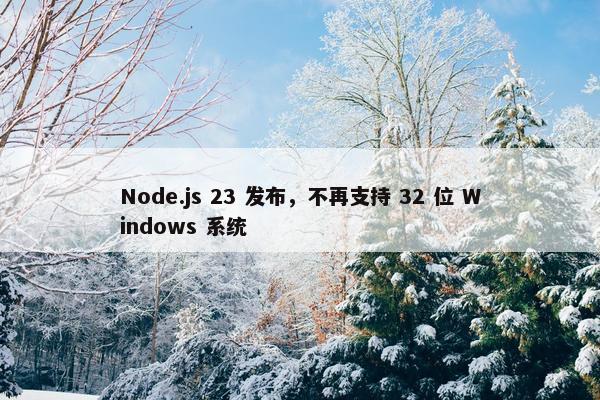 Node.js 23 发布，不再支持 32 位 Windows 系统