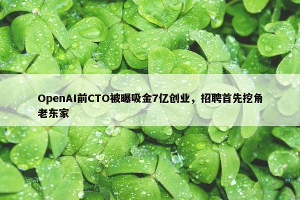 OpenAI前CTO被曝吸金7亿创业，招聘首先挖角老东家