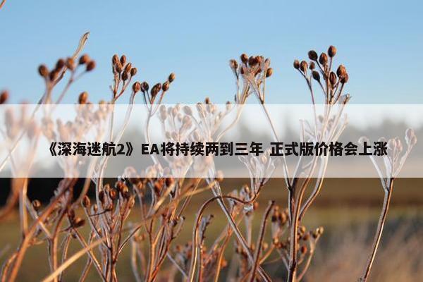 《深海迷航2》EA将持续两到三年 正式版价格会上涨