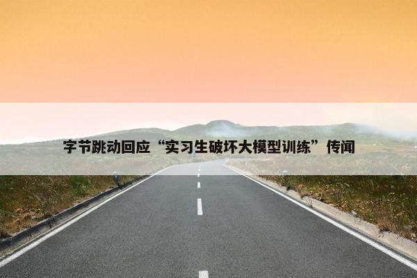 字节跳动回应“实习生破坏大模型训练”传闻