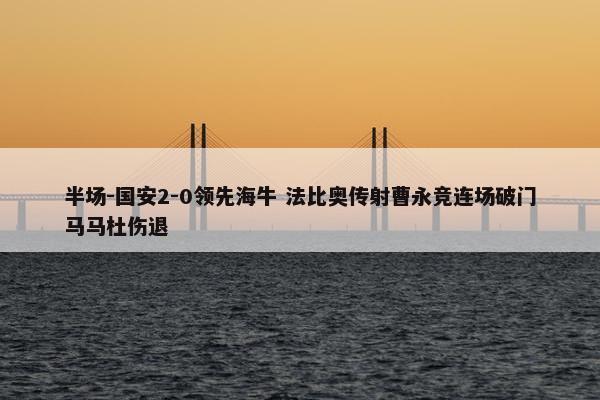 半场-国安2-0领先海牛 法比奥传射曹永竞连场破门马马杜伤退