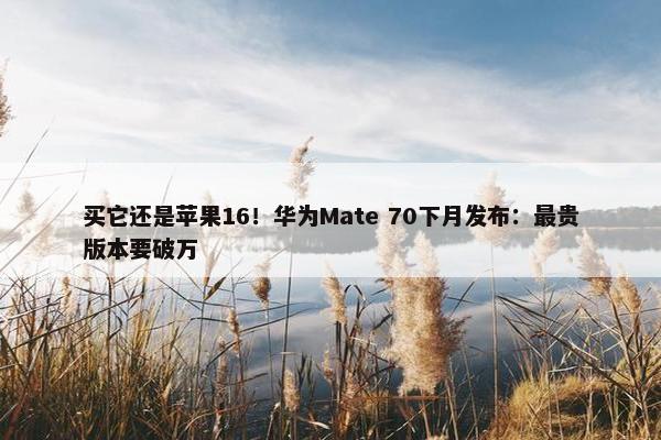 买它还是苹果16！华为Mate 70下月发布：最贵版本要破万