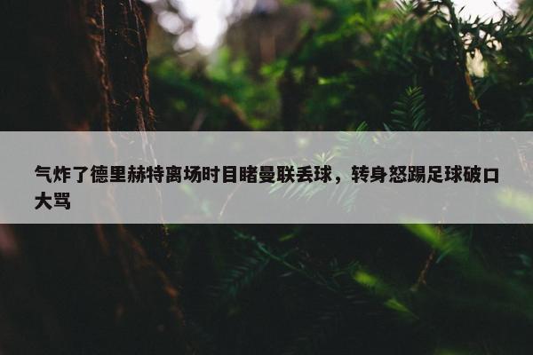 气炸了德里赫特离场时目睹曼联丢球，转身怒踢足球破口大骂