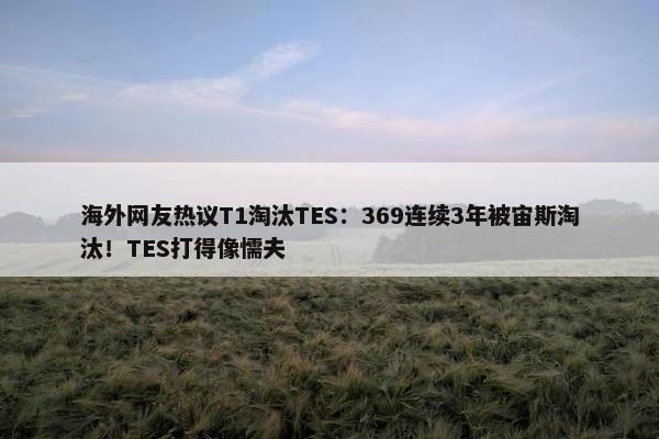 海外网友热议T1淘汰TES：369连续3年被宙斯淘汰！TES打得像懦夫