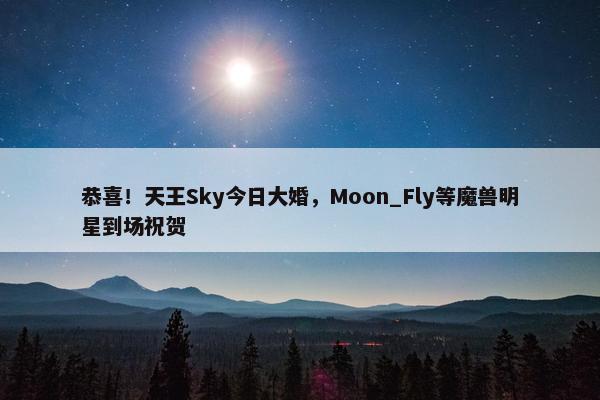 恭喜！天王Sky今日大婚，Moon_Fly等魔兽明星到场祝贺