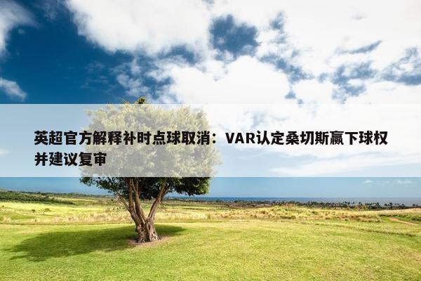 英超官方解释补时点球取消：VAR认定桑切斯赢下球权并建议复审