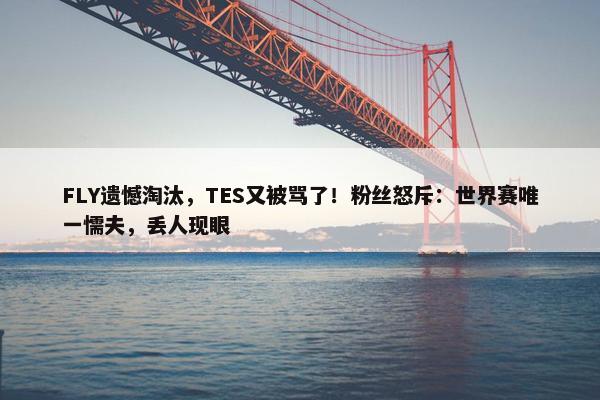 FLY遗憾淘汰，TES又被骂了！粉丝怒斥：世界赛唯一懦夫，丢人现眼