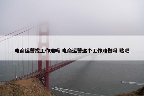 电商运营找工作难吗 电商运营这个工作难做吗 贴吧