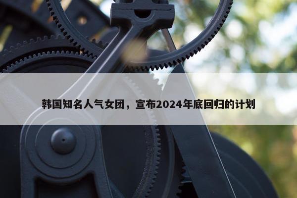 韩国知名人气女团，宣布2024年底回归的计划