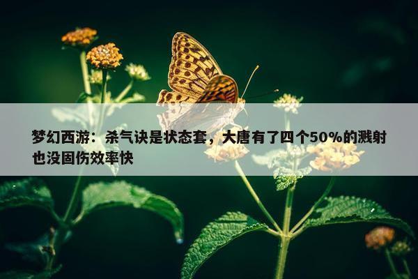 梦幻西游：杀气诀是状态套，大唐有了四个50%的溅射也没固伤效率快