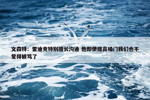 文森特：雷迪克特别擅长沟通 他即使提高嗓门我们也不觉得被骂了