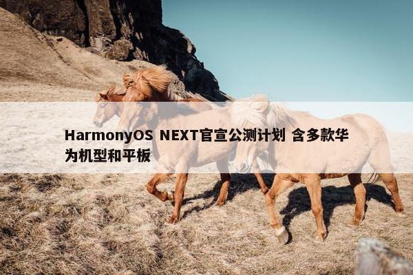 HarmonyOS NEXT官宣公测计划 含多款华为机型和平板