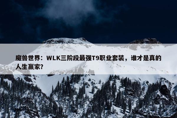 魔兽世界：WLK三阶段最强T9职业套装，谁才是真的人生赢家？