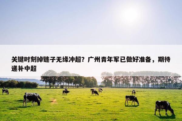 关键时刻掉链子无缘冲超？广州青年军已做好准备，期待递补中超