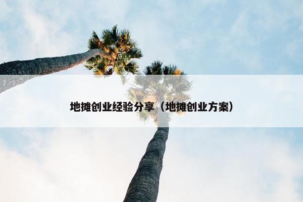 地摊创业经验分享（地摊创业方案）