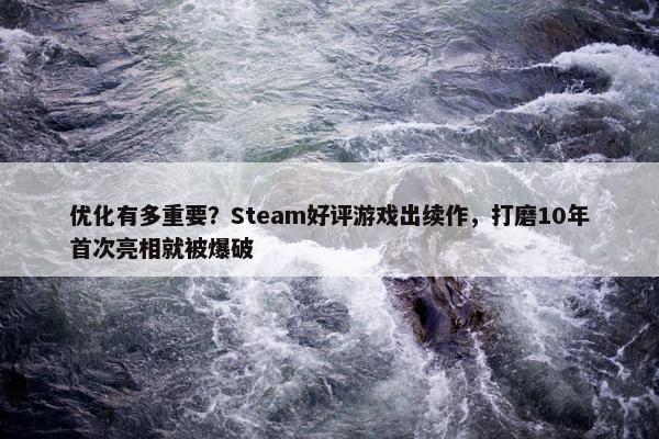 优化有多重要？Steam好评游戏出续作，打磨10年首次亮相就被爆破