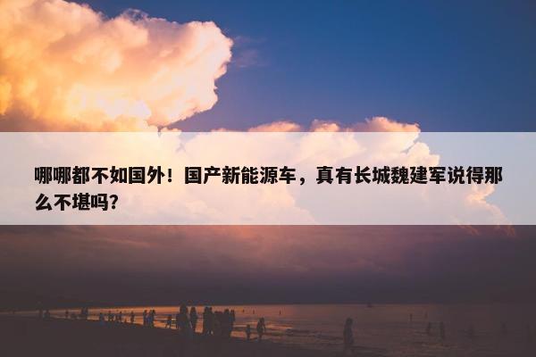 哪哪都不如国外！国产新能源车，真有长城魏建军说得那么不堪吗？