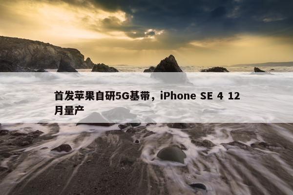 首发苹果自研5G基带，iPhone SE 4 12月量产