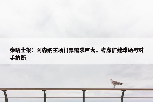 泰晤士报：阿森纳主场门票需求巨大，考虑扩建球场与对手抗衡