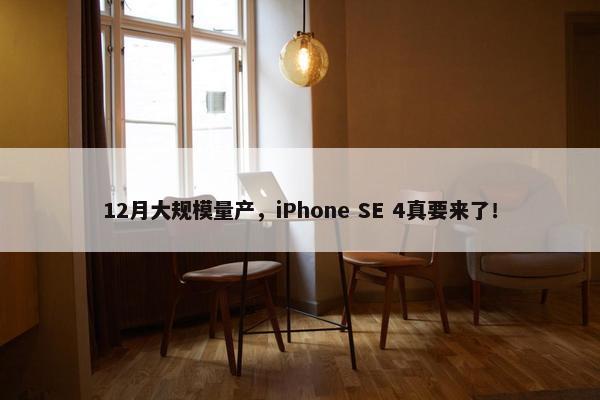 12月大规模量产，iPhone SE 4真要来了！