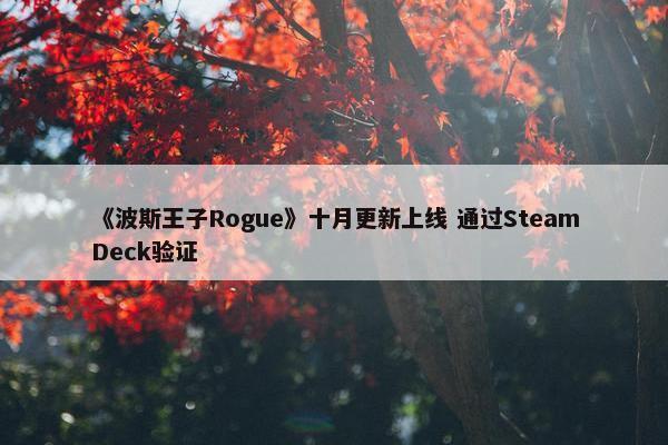 《波斯王子Rogue》十月更新上线 通过SteamDeck验证