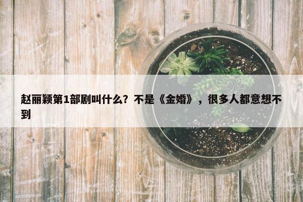 赵丽颖第1部剧叫什么？不是《金婚》，很多人都意想不到