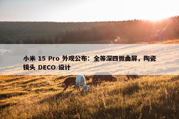 小米 15 Pro 外观公布：全等深四微曲屏，陶瓷镜头 DECO 设计