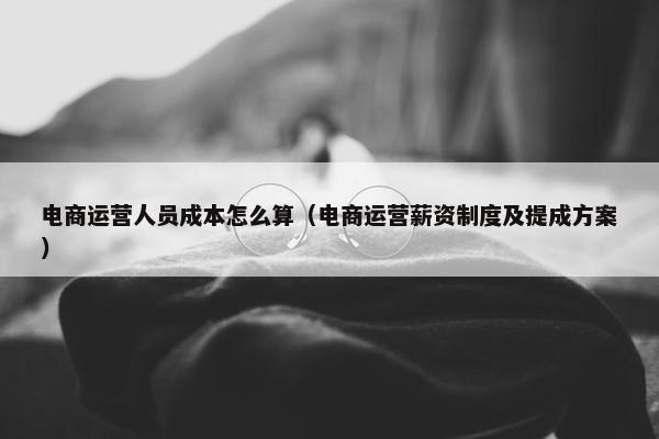 电商运营人员成本怎么算（电商运营薪资制度及提成方案）