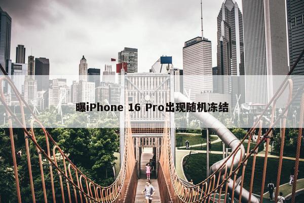 曝iPhone 16 Pro出现随机冻结