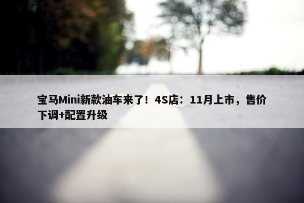 宝马Mini新款油车来了！4S店：11月上市，售价下调+配置升级